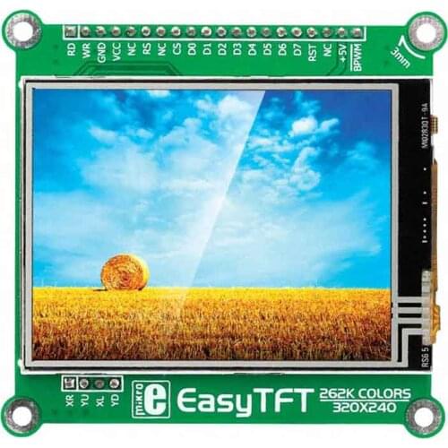1 pcs x MIKROE-1142 EasyTFT board 2.83" TFT color display MI0283QT-9A with 320x240 pixel resolution with ILI9341