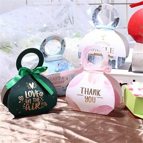 100pcs Multi Style Smile Bronzing Candy Paper Bag Wedding Favors Gift Box Package Birthday Party Favor Bags Candy box gift bag