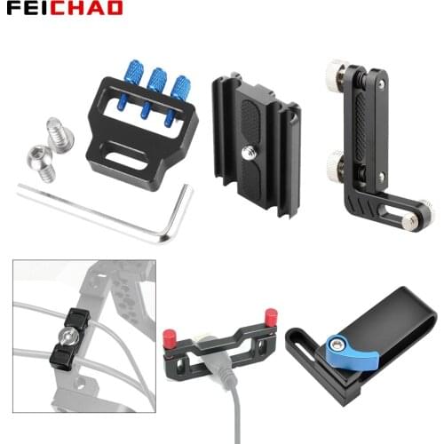 1x For Data Cable Winder Clamp Mount Plate for 5" Ninja V Monitor A6500 5D2 BMPCC 4K 6K Camera Cage Rig 1/4" Fixed Clip Adapter