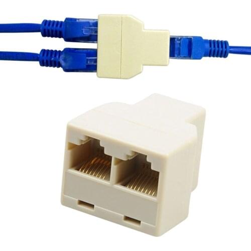 2pcs/lot 1 To 2 Ways LAN Ethernet Cord Network Cable RJ45 Female Splitter Connector Adapter Hot Sale