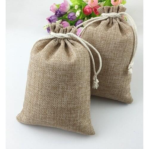 20*30cm 1000pcs Drawstring Sack Gift Bags Jute Packaging Display Jewelry Pouches Gift Wedding Packing Bags Travel Storage Bag