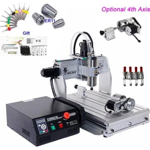 3D 1.5KW CNC Router 3040 USB 800W 4 Axis Metal Carving Cutting Machine Engraver Cutter Support Windows 7 8 10 system