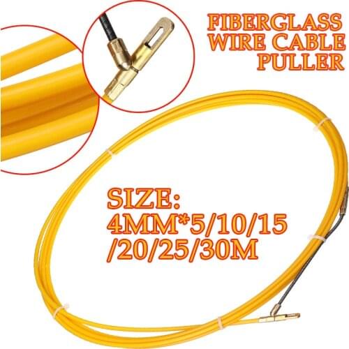 5M/10M/15M/20M/25M/30M 4mm Dia. Fiberglass Wire Cable Puller Fish Tape Reel Conduit Ducting Rodder Pulling Puller Guide Device