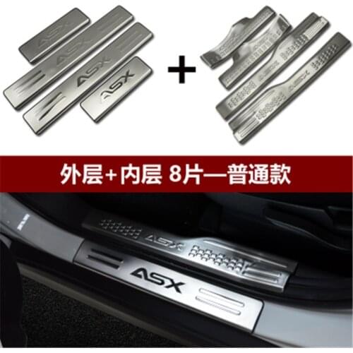 Car boutique stainless steel scuff plate door sill car accessories for Mitsubishi ASX 2011 2012 2013 2014 2015 2016 2017 2018