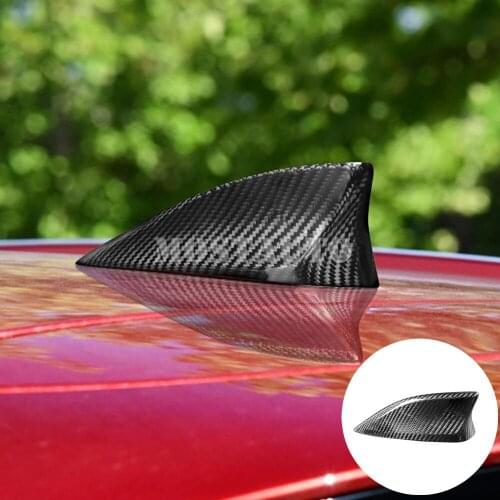 For Mazda 3 Hatchback CX-3 CX-5 CX-8 CX-9 Real Carbon Fiber Exterior Car Roof Shark Fin Antenna Cover Trim 1pcs