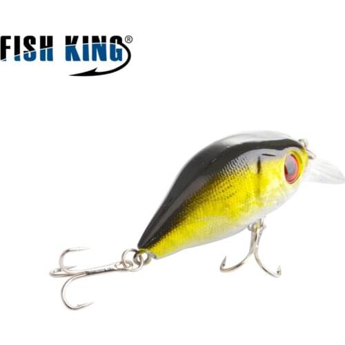 FISH KING Minnow Hard Bait 3D Eye Fake Fish Crankbait Fishing Lure Bass Swinbait Crankbaits Inshore silicone bait Popper 711