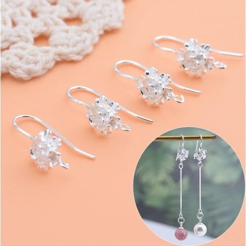 925 sterling silver homemade earrings semi-finished accessories