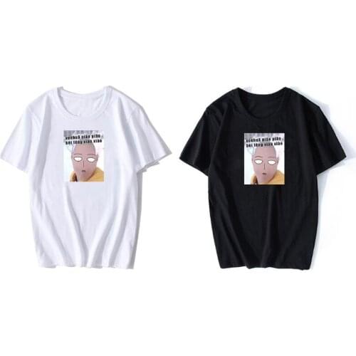 Unisex Harajuku Short Sleeve T-Shirt Cartoon Face Xue Hua Piao Piao Pullover Top A0NF