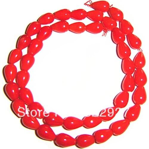 Pear shape bamboo coral beads, 40 piece per lot, approx 7x10mm in size,1.2mm hole for jewelry use,wholesale price