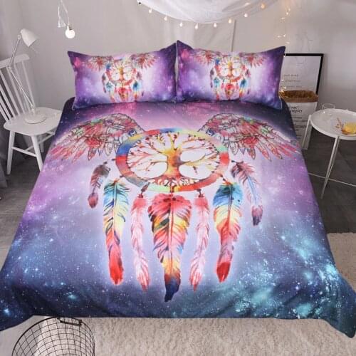 Three Piece Set of Wing Star Home Textile Bedding Quilt Cover with 2 Pillowcase Fashion Bedding Bed Duvet Cover