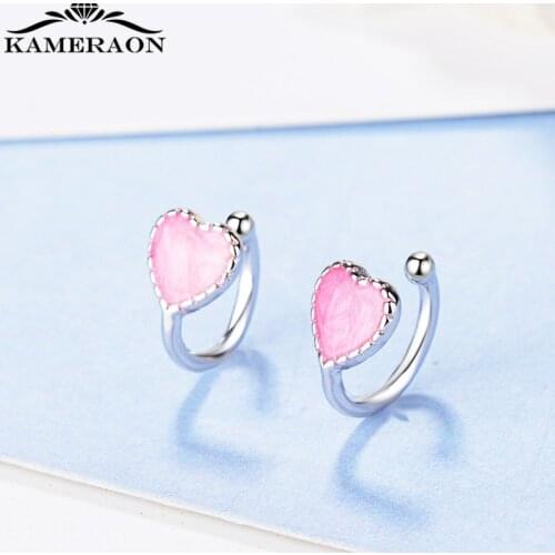 Korean Heart-Shaped Ear Clips Small Without Puncture Women Earrings For Cartilage Ear-Cuffs Fashion Jewelry Piercing Snag