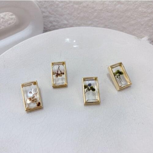 Korea fashion earrings resin geometric metal earrings earrings fashion