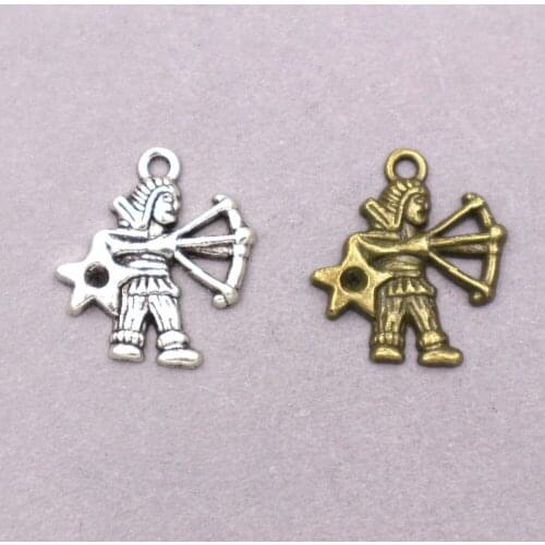15pcs wholesale zinc alloy Zodiac charms twelve constellations Sagittarius charms Metal sign pendant