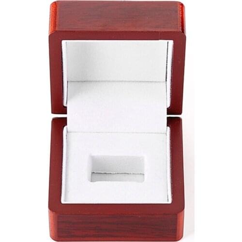 Square wooden ring box decoration packing box single hole simple fashion gift packaging display small exquisite wholesale