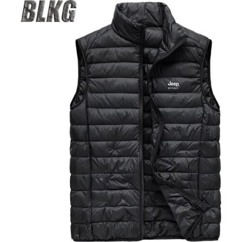 Lightweight Mens Vest Autumn Vest Men Casual Fashion 90% White Duck Down Warm Sleeveless Jacket Men Waistcoat Size M-3XL