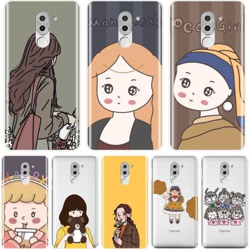 Kpop Girl Cute Art Silicone Phone Case For Huawei Honor 6A 4C 5C 6C Pro Soft Back Cover For Huawei Honor 4X 5A 5X 6 6X Case
