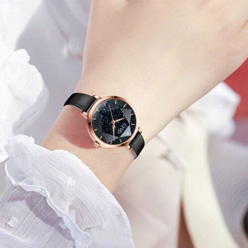 CIVO Womens Watches Fashion Starry Dial Waterproof Ladies Watch Leather Analog Simple Minimalist Quartz Wrist Wacthes for Woman