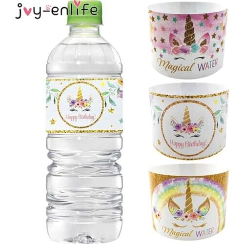 24pcs Unicorn Bottle Stickers Baby Shower Unicorn decoration Birthday Party Wedding Decoration Unicorn Bottle Label Stickers