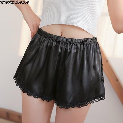 NHKDSASA Womens Panties Sexy Underwear Lace Underwear Soft Safety Short Pants Female Black Boxers Plus Size Boyshort Panties