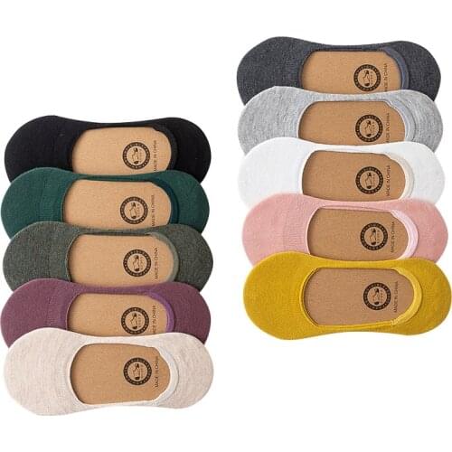 2021 Womens Cotton Invisible No Show Sock Non-slip Summer Candy Solid Color Silicone Short Socks Fashion Cute Thin Ankle Boat