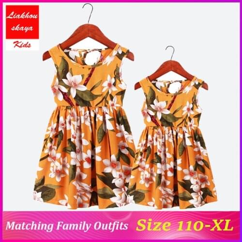 2019 Summer Family Dress Clothes Mother And Daughter Dresses Clothes Striped Mom Dress Kids Child Outfits Mum Sister Baby Girl