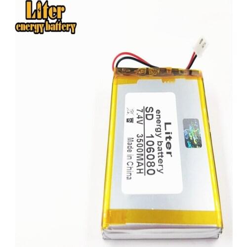 7.4V 3500mAh 106080 XH2.5/2P Polymer Li-ion battery for DVD player Satellite Finder Meter WS6902 WS6912 WS6909 WS6918 WS6922
