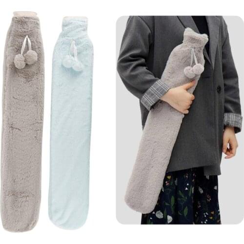 2020 Extra Long Hot Water Bottle Soft Fabric Knitted Cover Sofa Heat Therapy Household Items Hand Warmer Hot Water Bag Home