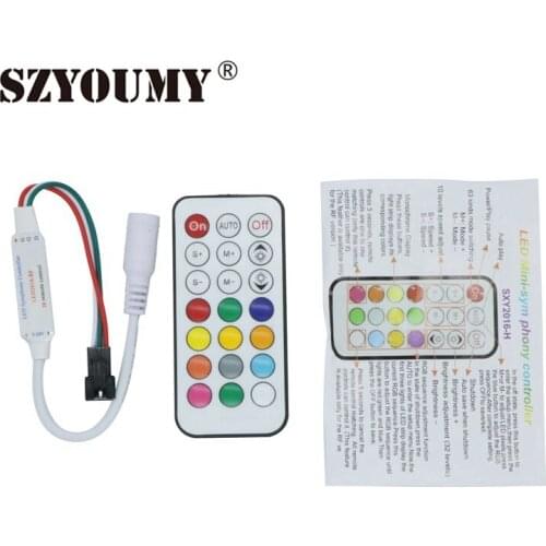 SZYOUMY 21 key IR Led Controller for Strip WS2811/WS2812B/TM1804/TM1809/INK1003/1903 2811 DC 5-24V IC Pixel Module Lights