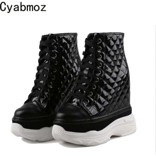 Cyabmoz Sexy High heels Platform Women height increasing Shoes Plaid Party Ladies Shoes Woman Pumps Zapatos mujer Tenis feminino