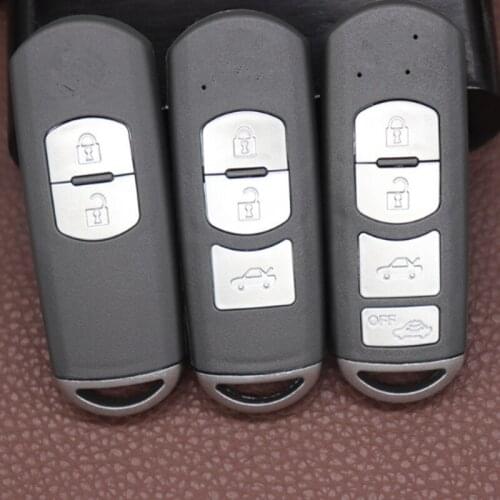 DAKATU With Logo Smart Remote Key Shell 2 3 4 Button Fit For Mazda X-5 Summit M3 M6 Axela Atenza With Emergency Key Blade