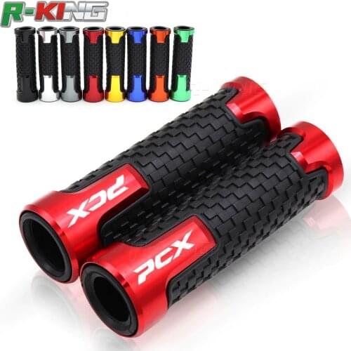 7/8" 22mm Universal Motorcycle handle grips racing handlebar grip For Honda PCX 150 125 PCX150 PCX125 CNC Aluminum + Rubber