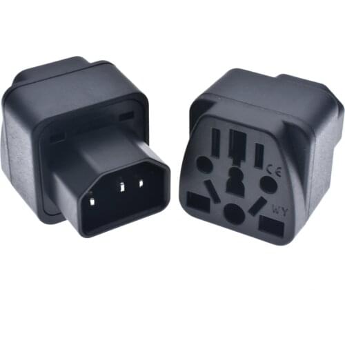 Universal Travel Adaptor Plug PDU/UPS Server IEC320-C14 AC Power Adaptor Plug Socket Converter 10A 250V