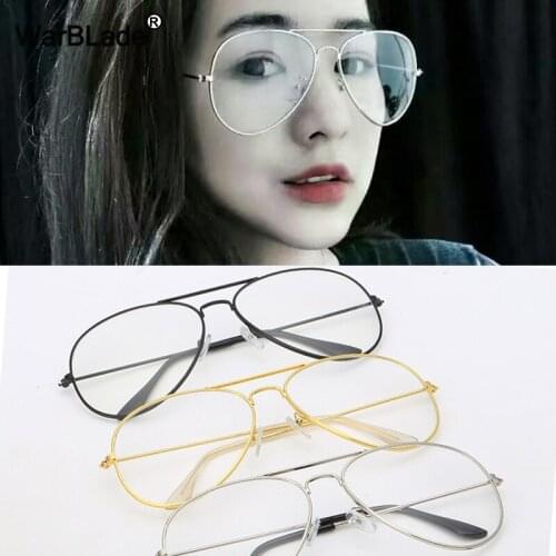 WarBLade 2018 Vintage Gold Frame Sunglasses Female Classic Eyeglasses Transparent Clear Lens Optical Womens Men Eyewears