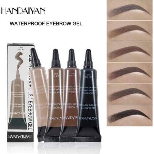 HANDAIYAN Waterproof Eyebrow Makeup Cream Shadow Pigment Black And Brown Lasting Eyebrow Cream Brush Enhancement Set