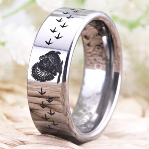DROP SHIPPING Free Shipping USA UK Canada Russia Brazil Hot Sales Anniversary Gift Ring TURKEY TRACKS RING Tungsten Wedding Ring