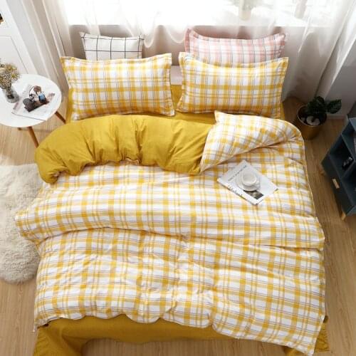 Yellow plaid Duvet Cover 200x220 Pillowcase 3Pcs,Bedding Set,150x200 Quilt Cover,Blanket Cover, Bed Sheet, Queen King Size