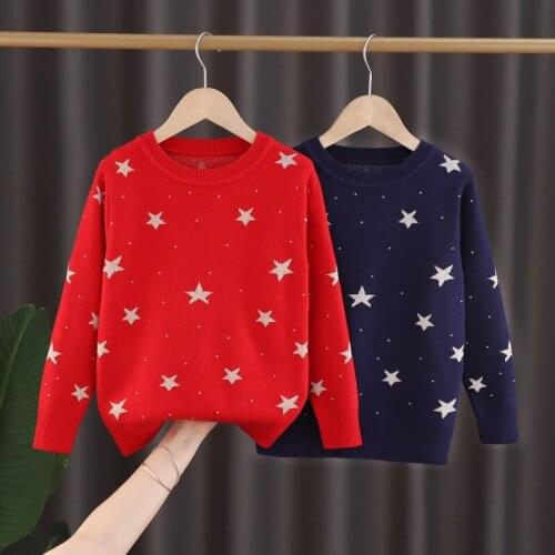 2020 Winter Girls Sweaters Star Sweater Knitwear Children Clothing