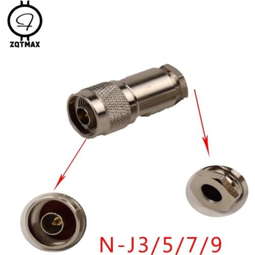 ZQTMAX N Male Plug Clamp RG5 RG6 5D-FB LMR300 Cable RF Connector, Cable connector