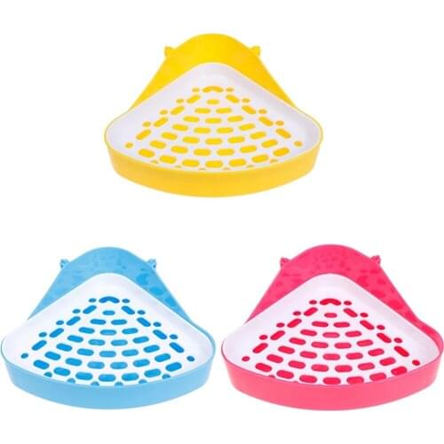1pc Hamster Pet Cat Rabbit Corner Toilet Bacteriostatic Tasteless Litter Trays Clean Indoor Pet Litter Training Tray For Pet