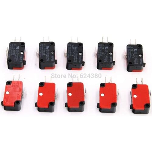 10Pcs 125V/250V 16A Microwave Oven Door Arcade Cherry Button SPDT 1 NO 1 NC Micro Switch V-15-1C25 Limit Switch