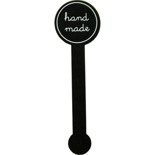 100pcs Black Lollipop Design Long Style Cake Wedding Gift Paper Sticker Label Bottle Lids Sealing Tape for Pudding Bottle