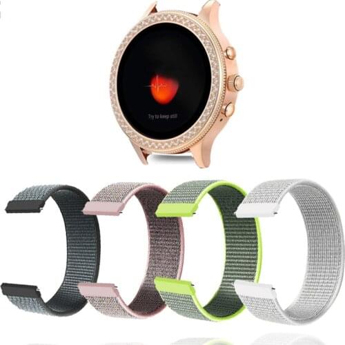 18MM Nylon Loop Wrist Straps For Fossil Gen 4 3 Q Venture HR/Gen 3 Q Venture Smart Watch Bands For Ticwatch C2 Rose Gold Correa