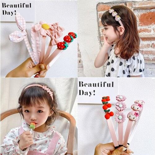 2/3/5 Pcs/Set Children Cute Acrylic Cartoon Flower Bow Hairbands Baby Girls Lovely Hair Hoop Headbands Kids Hair Accessories