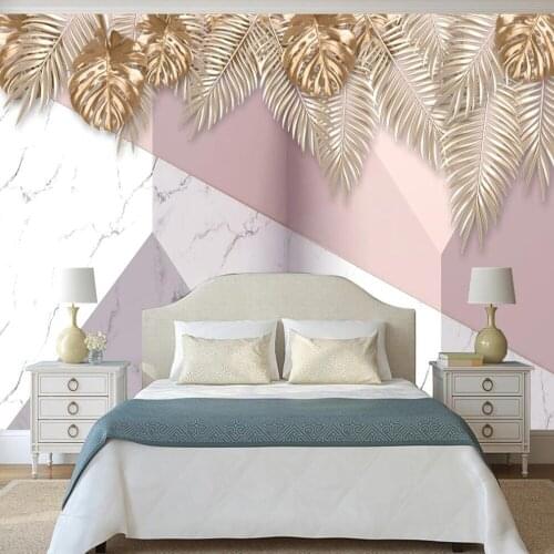 Milofi Custom 3D Wallpaper Mural Nordic Modern Small Fresh Geometric Marble Background Wall Decoration Mural Wallpaper