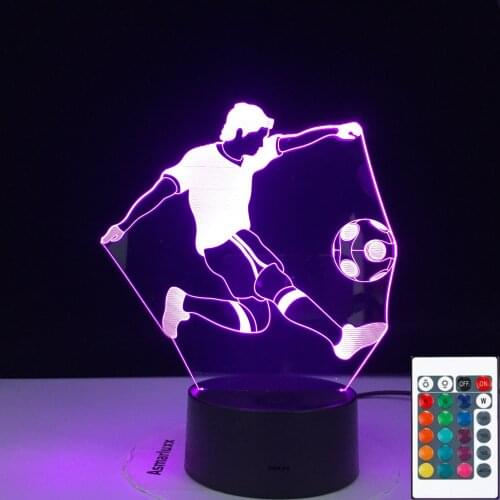3D LED Night Light Play Football with 7 Colors Light for Home Decoration Lamp Amazing Visualization Optical Illusion Dropship