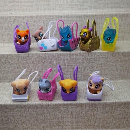 5set 1pet+1bag Children Magic lolS Pop Animals Model Toys Funny Pet Girls And Boys Originality Little dog pets dolls Gift