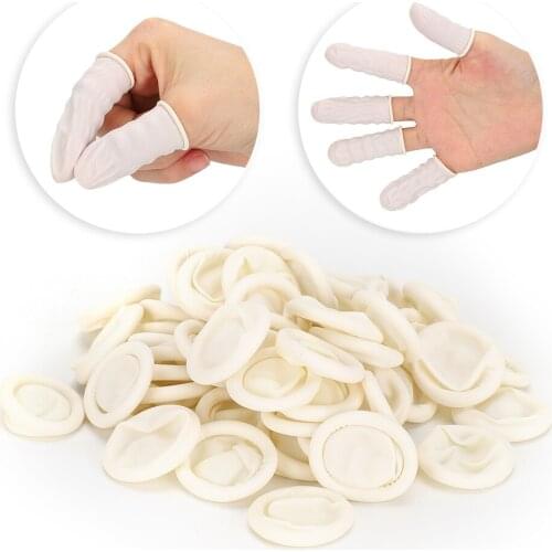 60pcs Disposable Half Finger Sleeve Manicure Eyelash Grafting Tools Finger Set Rubber Finger Sleeve Hand Protective Equipment