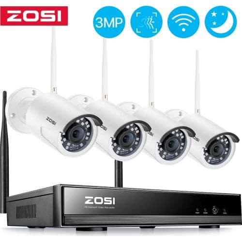 ZOSI 1080P H.265 8 Channel Wireless WiFi IP CCTV with wifi IR Filter Nightvision Security Camera System P2P NVR Kit HDD