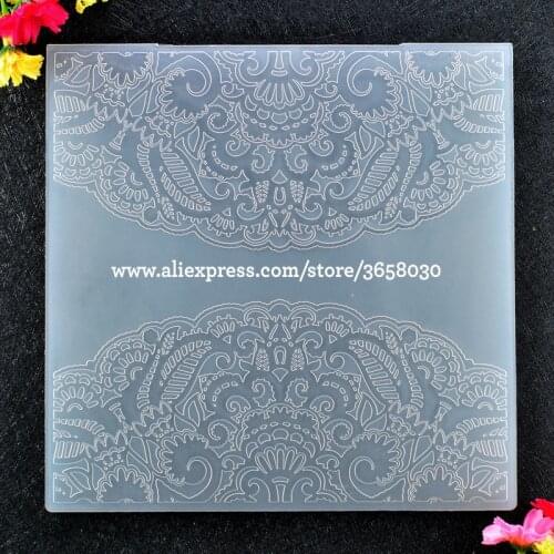 Large Size Flower Corner Plastic Embossing Folder For Scrapbook DIY Album Card Tool Plastic Template 19.8x19.8cm 8101425