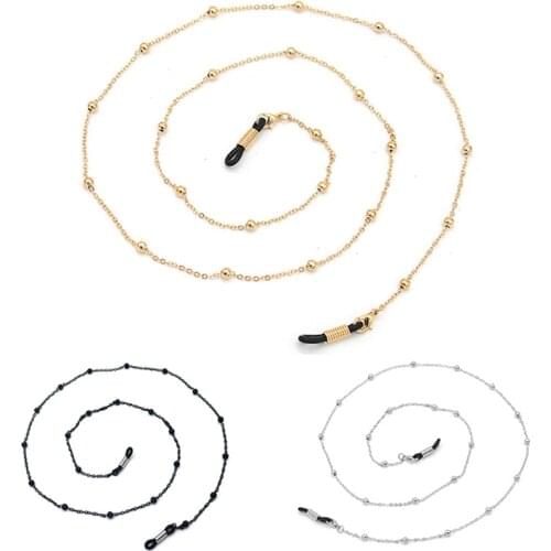 70CM Gold Black Silver Metal Glasses Chain band Eyewears Chains Glass Beaded Eyeglass Lanyards Cord Holder Ropes Women Men 2021